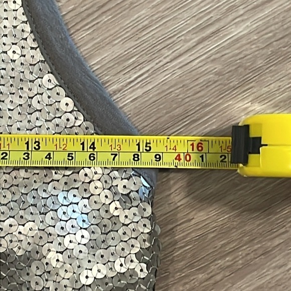 Rachel Roy Women’s Tank Top Large Gray Silver 100% Cotton Contemporary Sequin - Picture 11 of 13